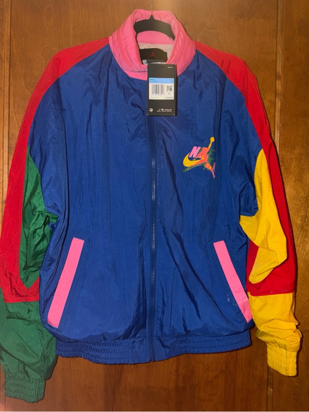 Nike Air Jordan Colorblock Retro Windbreaker Jacket - Blue/Pink/Yellow/Red/Green